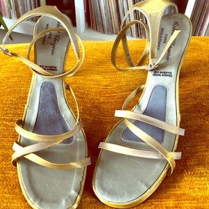 Robert Clergerie Gold Strappy Heels